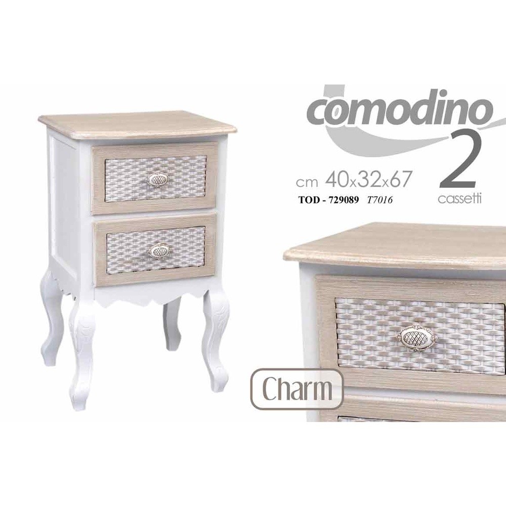 Tod/Comodino 2 Cas Charm 40*32*67 T7016 - Crema - Comodini | Mikasa