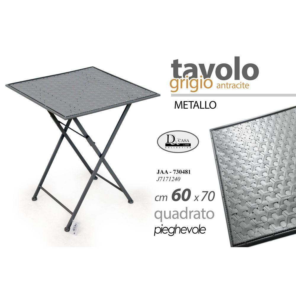 Jaa/Tavolo Qto Grigio 60*70Cmj7171240-Gr - Metallo Grigio - Tavoli Giardino | Mikasa