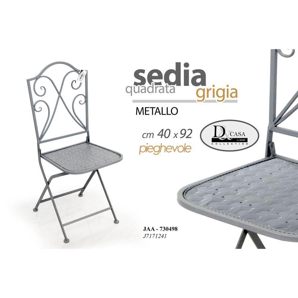 Jaa/Sedia Grig 40*93Cm J7171241-Gr - Metallo Grigio - Sedie Giardino | Mikasa