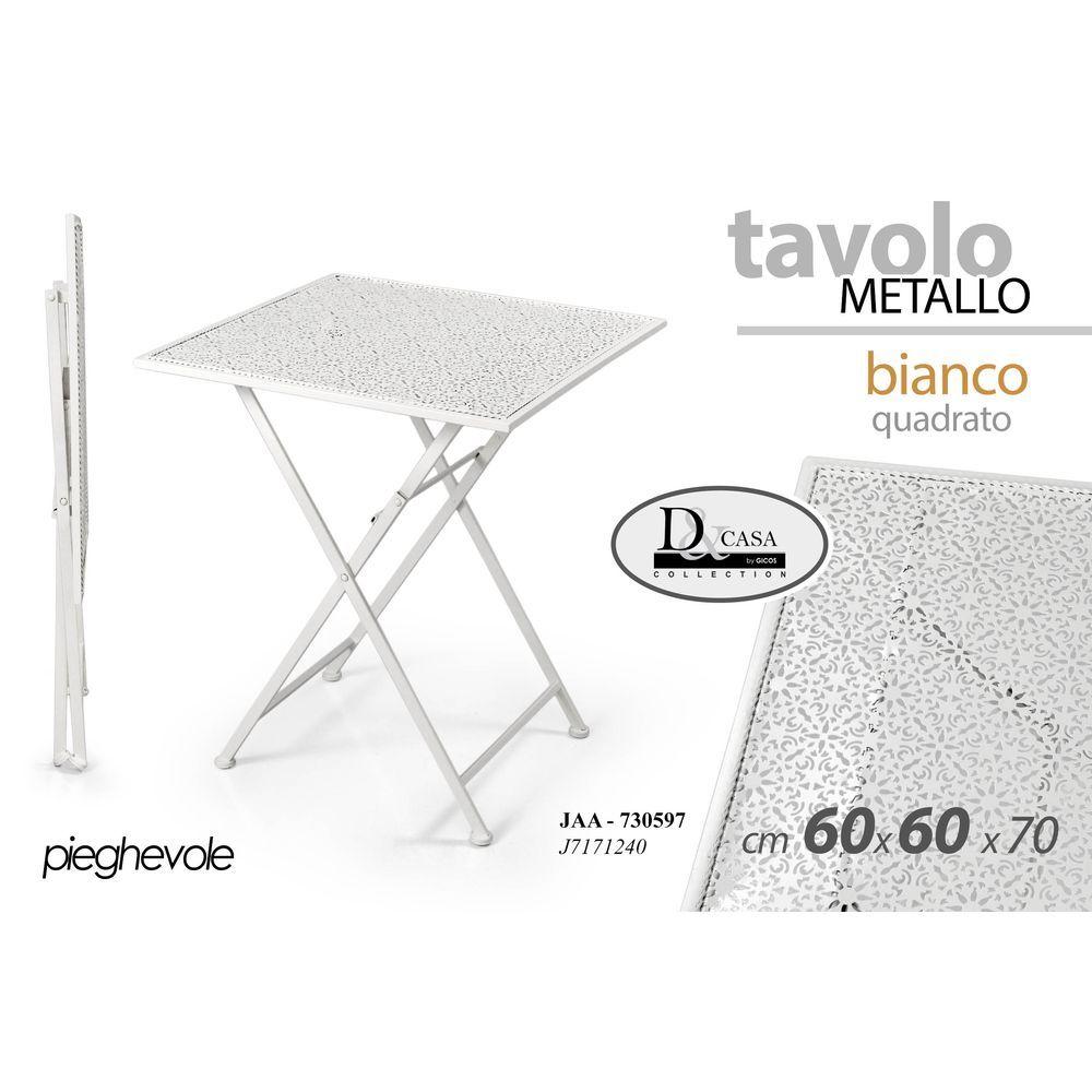 Jaa/Tavolo Qto Bianco 60*70Cm J7171240-W - Metallo Bianco - Tavoli Giardino | Mikasa
