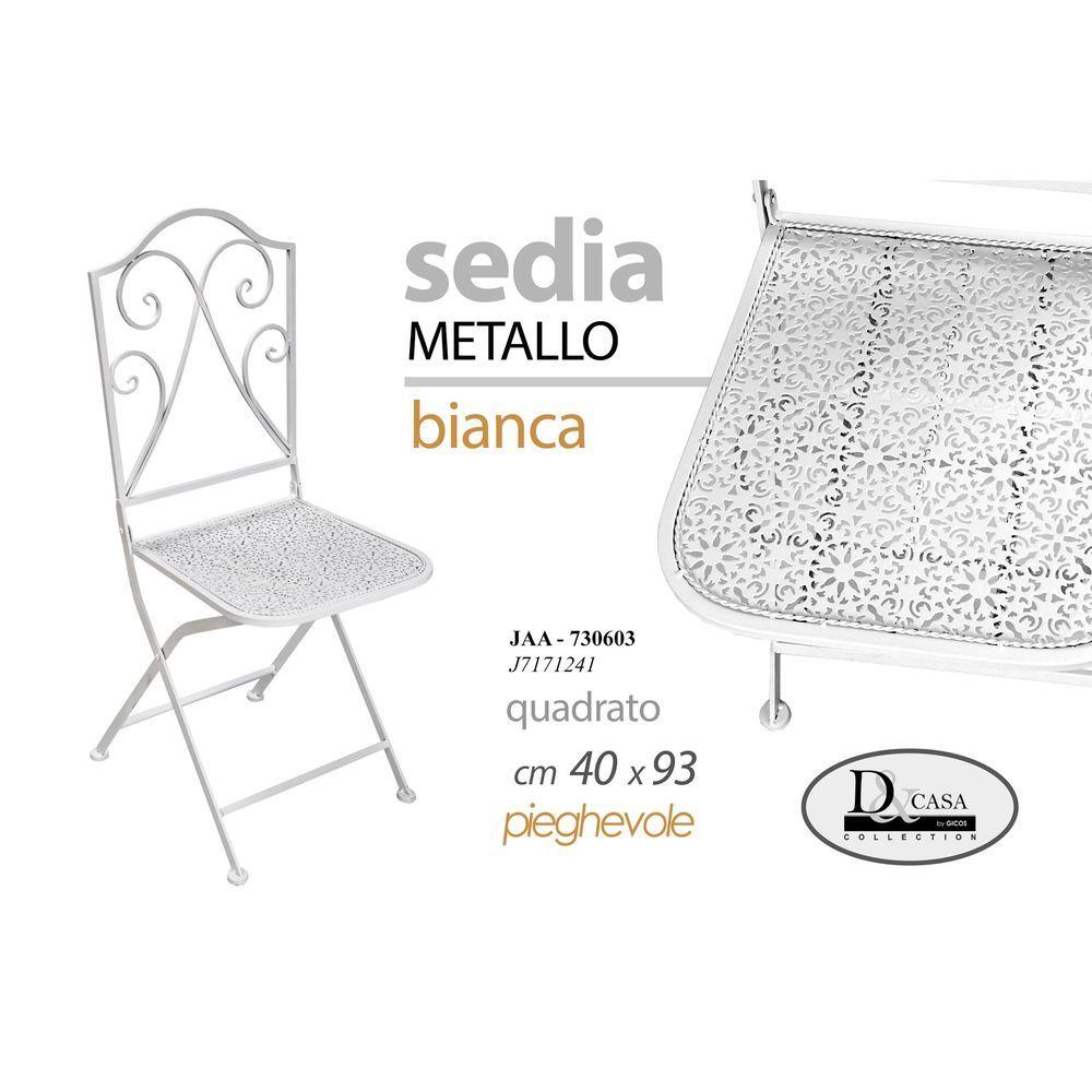 Jaa/Sedia Bianca 40*93Cm J7171241-W - Metallo Bianco - Sedie Giardino | Mikasa