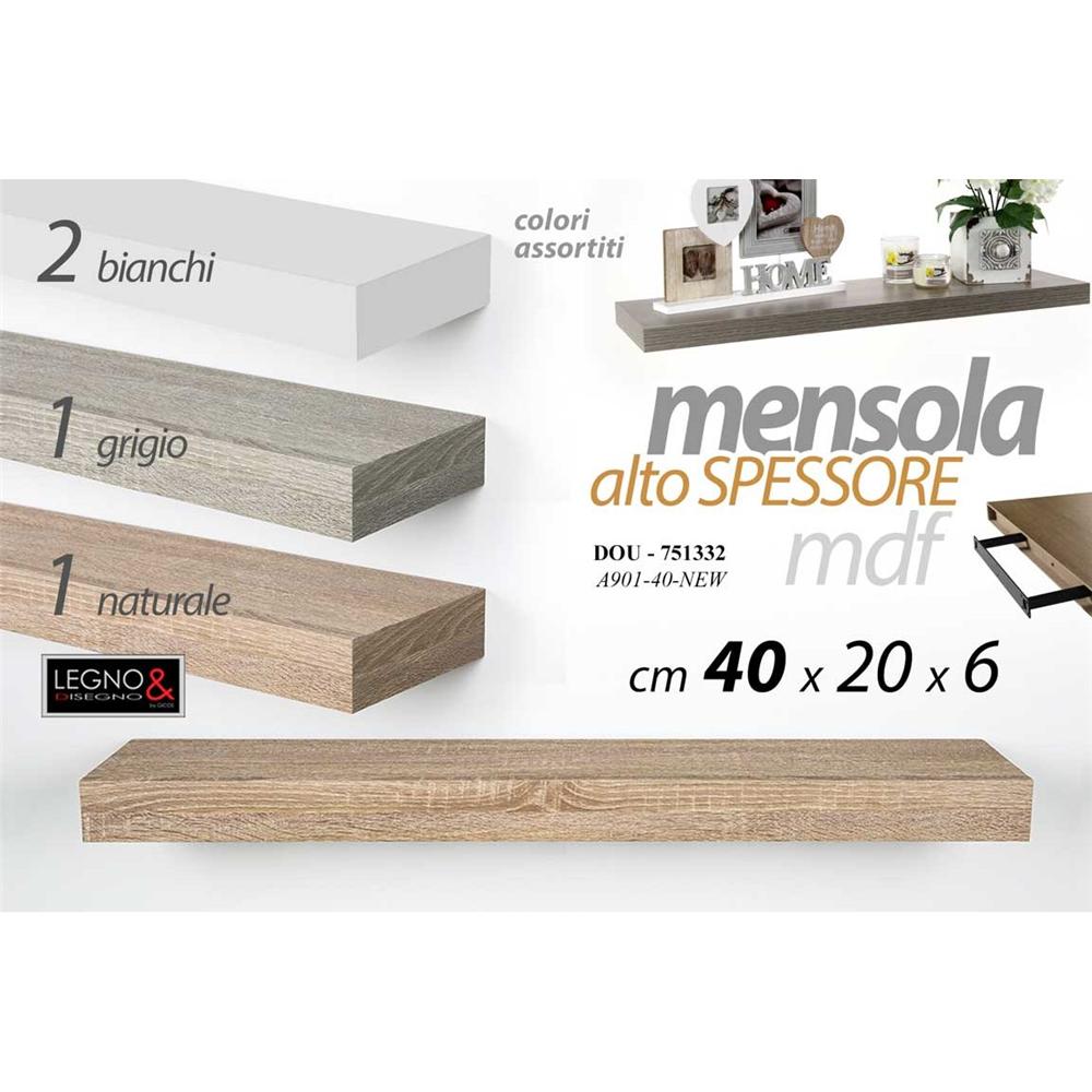 Dou/Mensola Ass 40*20*6Cm A901-40/New - Legno Assortito - Mensole, Scaffali & Ripiani | Mikasa