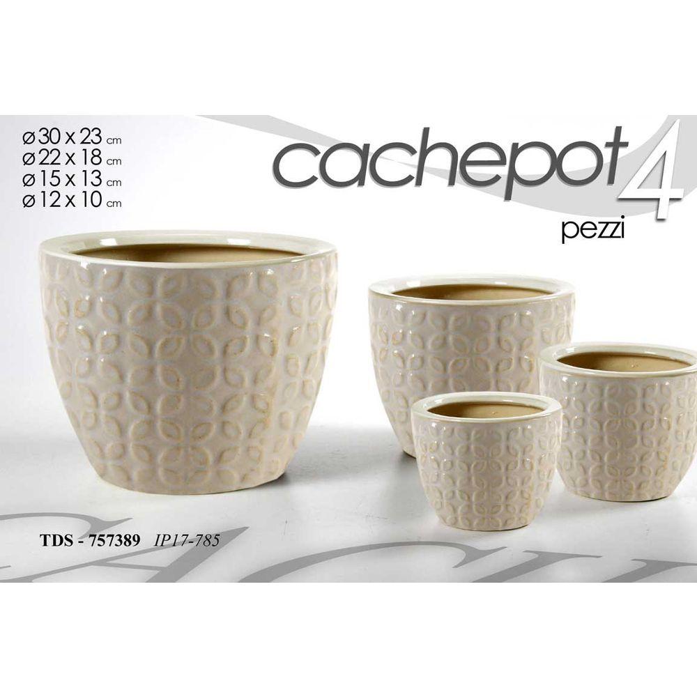 Tds Cachepot Crema 12*12*10cm Ip17-785 - Crema - Porta Vasi | Mikasa