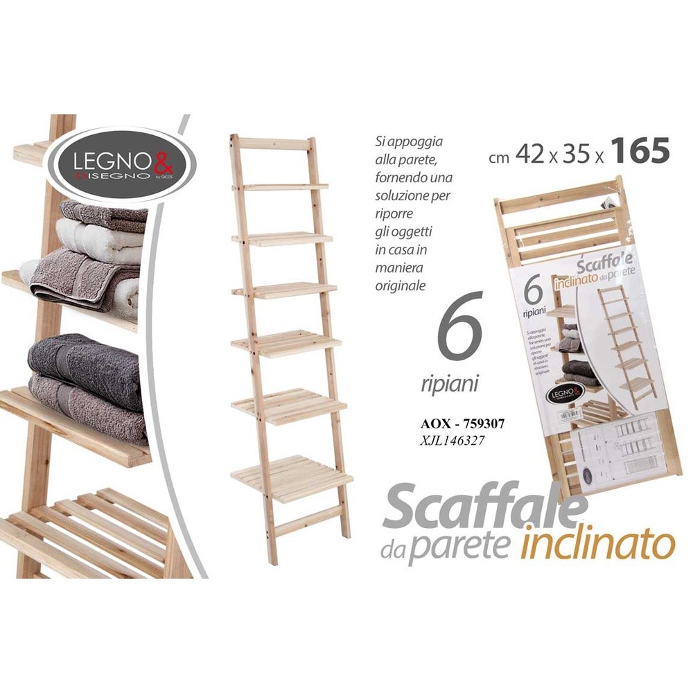 Aox/Scaffale Muro 6 42*35*165 Xjl146327 - Naturale - Mensole, Scaffali & Ripiani | Mikasa