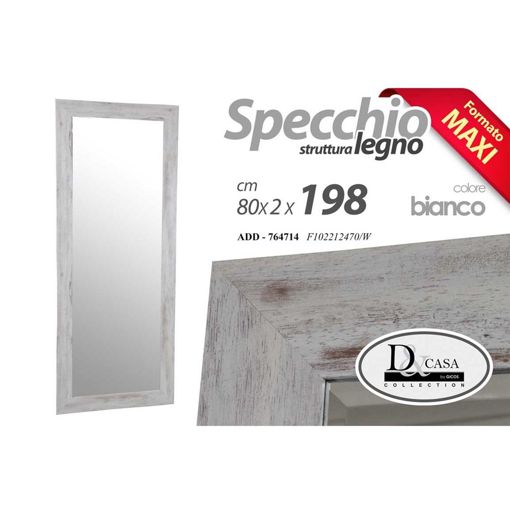 Add/Specchio Bco 80*198Cm F102212470/W - Legno Bianco - Specchi | Mikasa