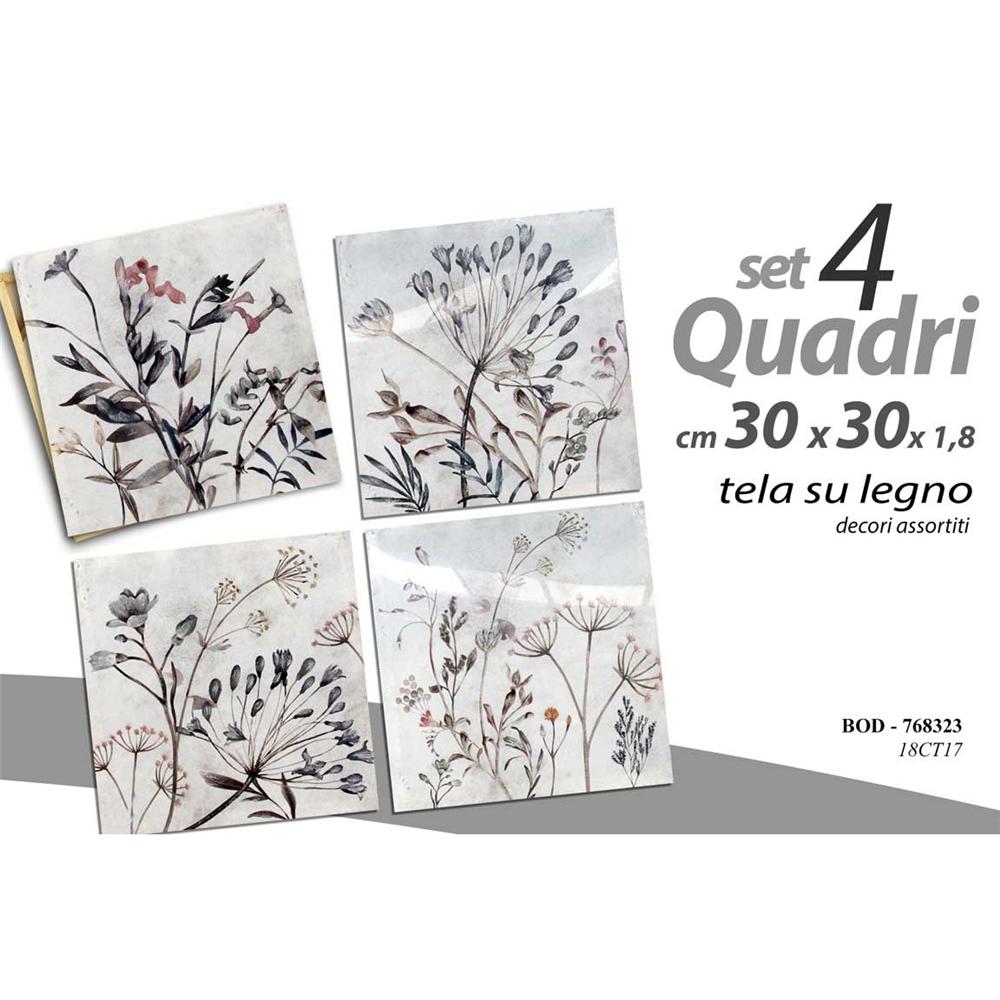Bod/4 Quadri Ass 30*30*1,8Cm      18Ct17 - Tela Assortito - Quadri | Mikasa