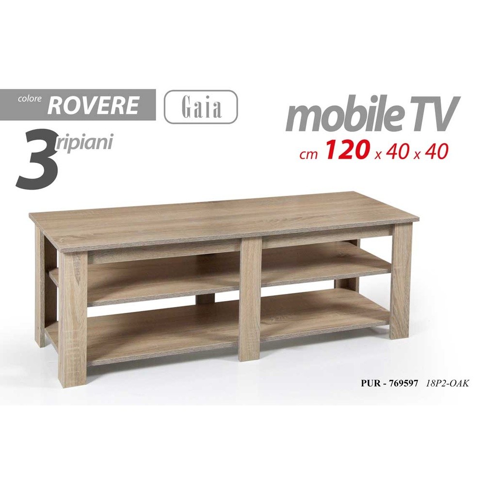 Pur/Mobile Tv Gaia 120*40*40 18P2-Oak - Porta TV | Mikasa