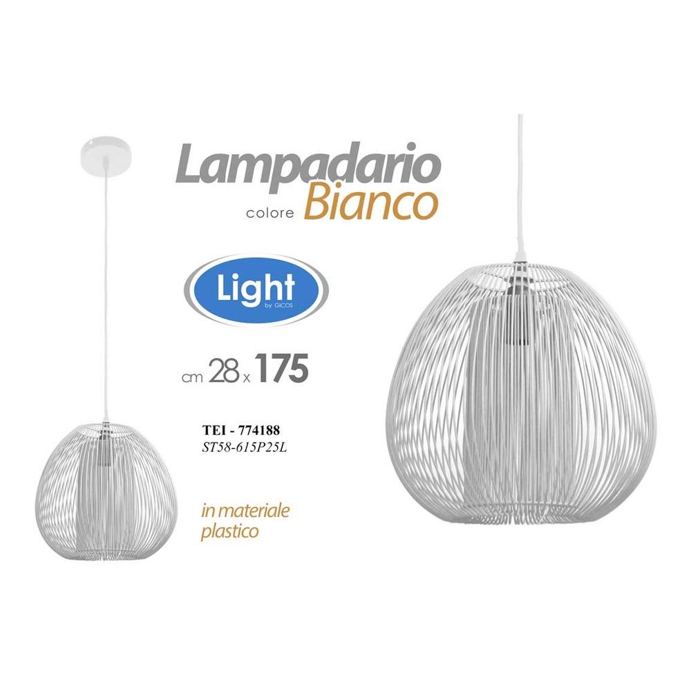 Tei/Lampadario Bco 27,5*175 St58-615P25L