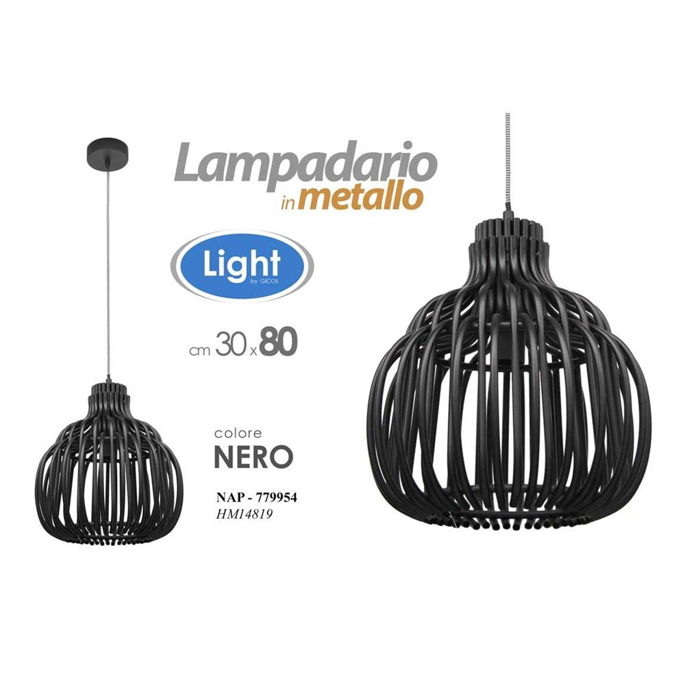 Nap/Lampadario Nero 30*80 Hm14819 - Metallo Nero - Lampadari | Mikasa