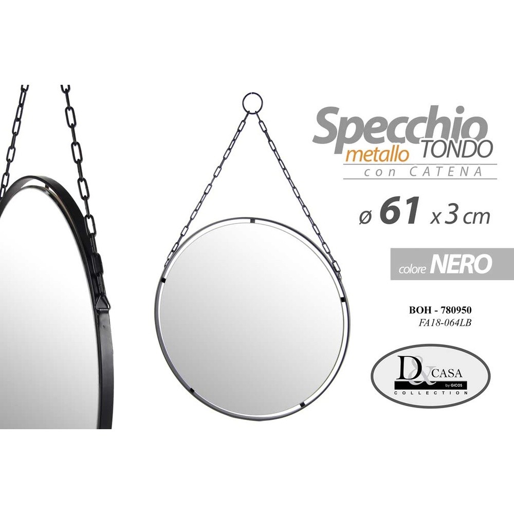 Boh/Specchio Nero 61*61*2,5 Fa18-064Lb - Nero - Specchi | Mikasa