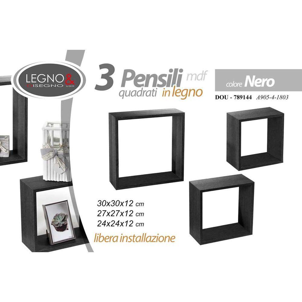 Dou/3 Moduli Nero 30/27/24Cm A905/4/1803 - Nero - Mensole, Scaffali & Ripiani | Mikasa