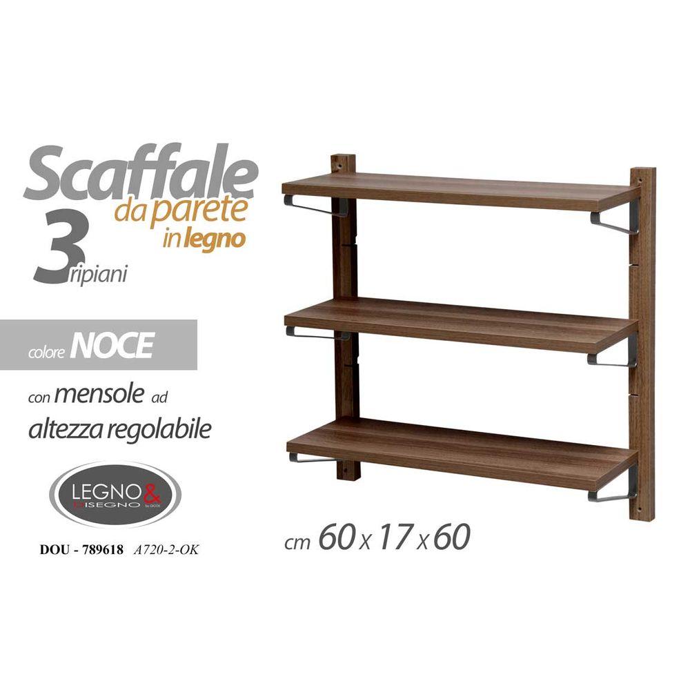 Dou/Scaf 3Rip Clnoc 60*15*40 A720/2/246T - Mensole, Scaffali & Ripiani | Mikasa