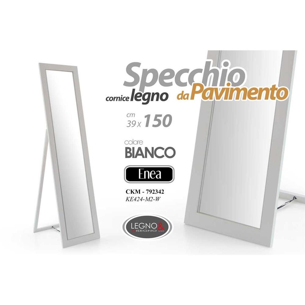 Ckm/Specchio Bco Bea 39*150Cm Ke424-M2/W - Legno Bianco - Specchi | Mikasa