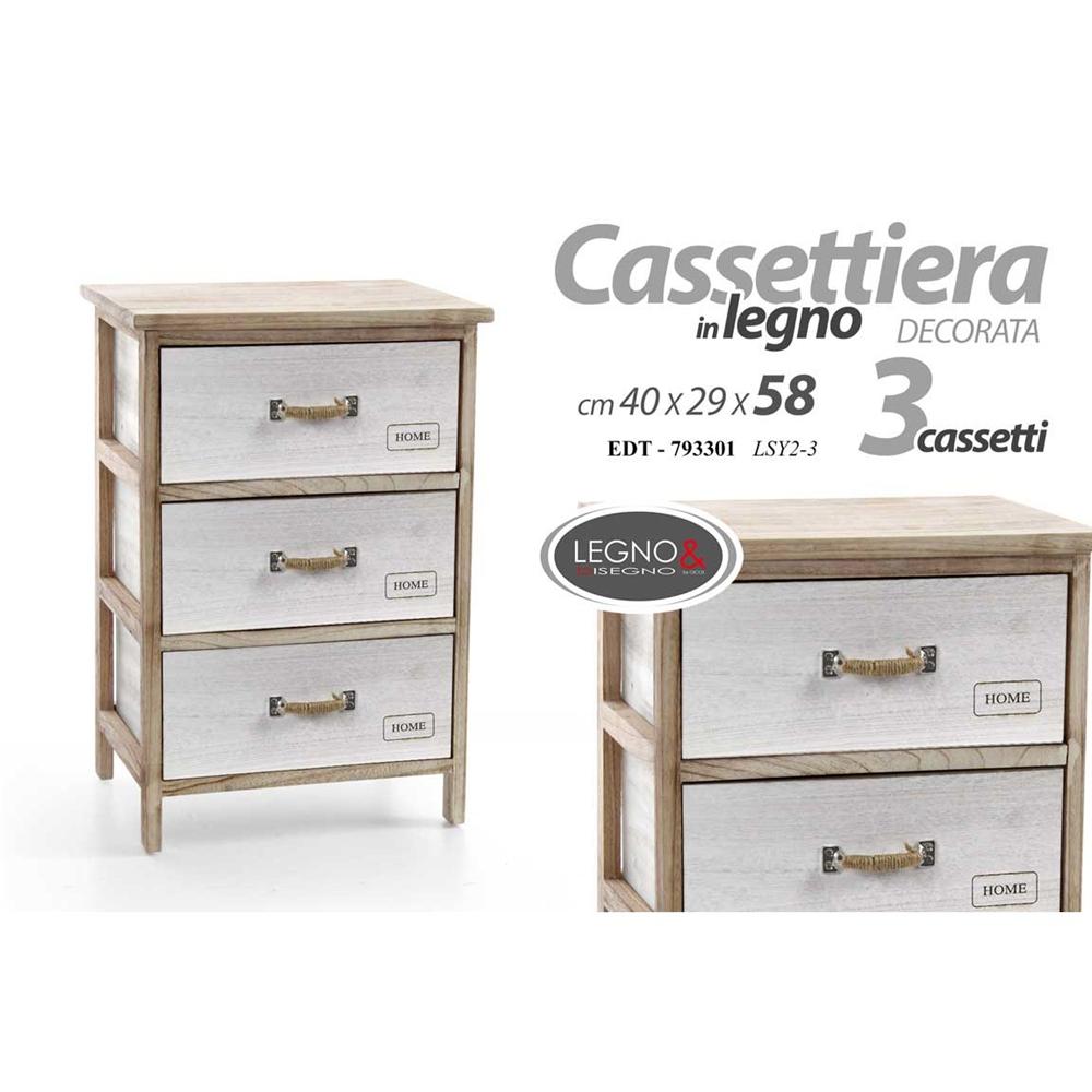 Edt/Cassettiera 3C 40*29*58CM LSY2-3 - Bianco - Como & Cassettiere | Mikasa