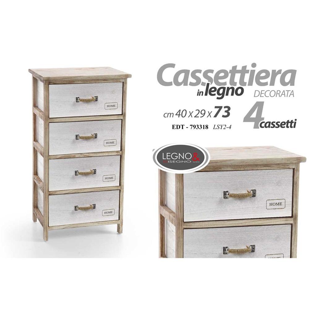 Edt/Cassettiera 4C 40*29*73CM LSY2-4 - Bianco - Como & Cassettiere | Mikasa