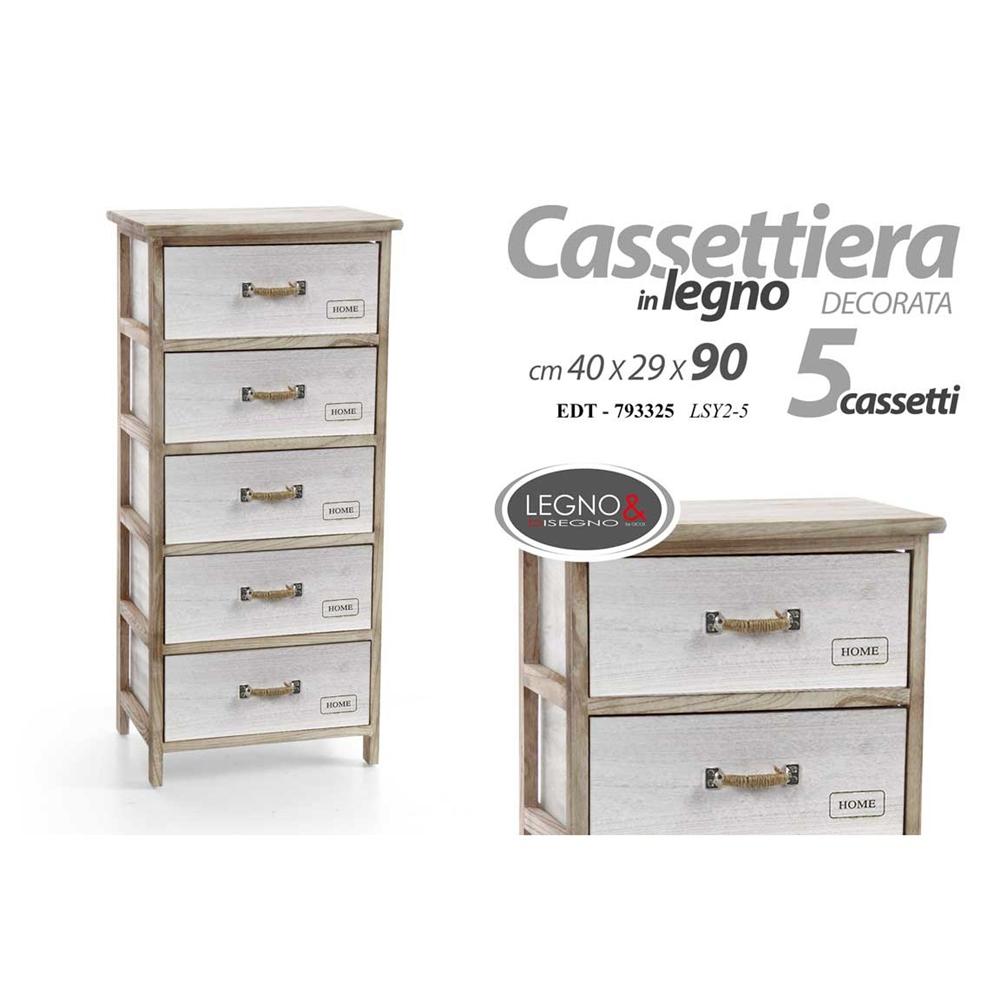 Edt/Cassettiera 5C 40*29*90CM LSY2-5 - Bianco - Como & Cassettiere | Mikasa