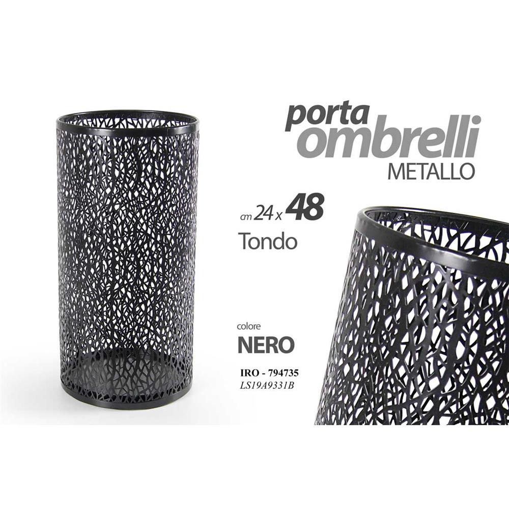 Iro/P.Ombrelli Nero 24*24*48 Ls19A9331B - Metallo Nero - Porta Ombrelli | Mikasa