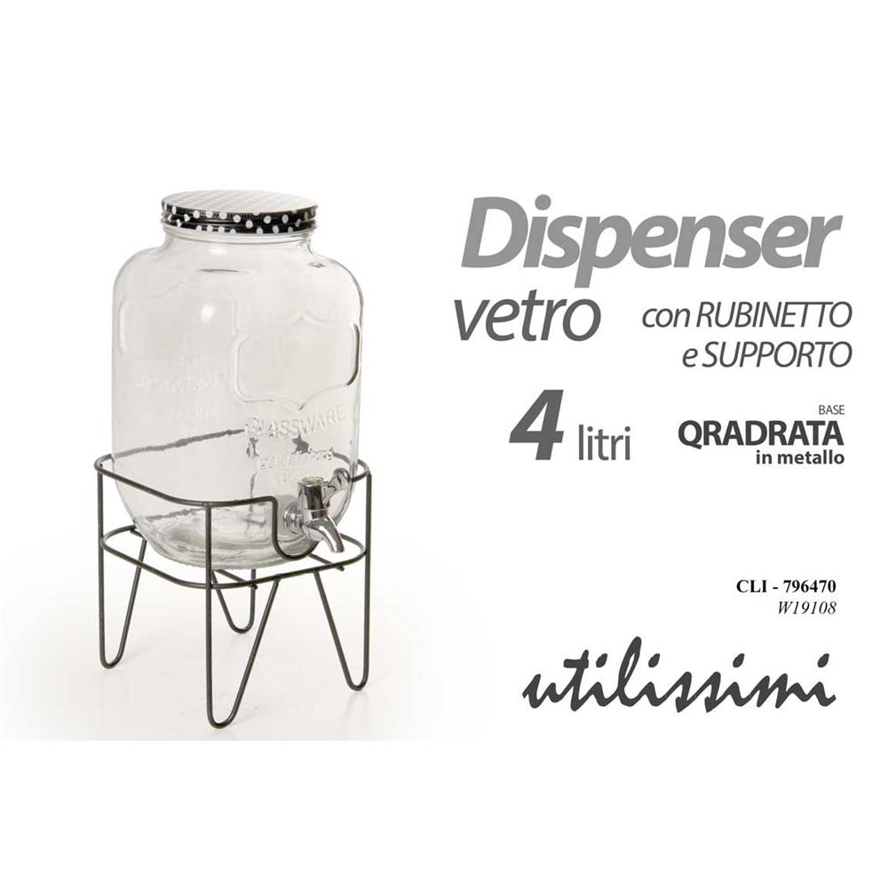 Cli/Dispencer C/Rubi.Vetro 4Litri W19108 - Vetro Trasparente - Cera Da Fondere | Mikasa
