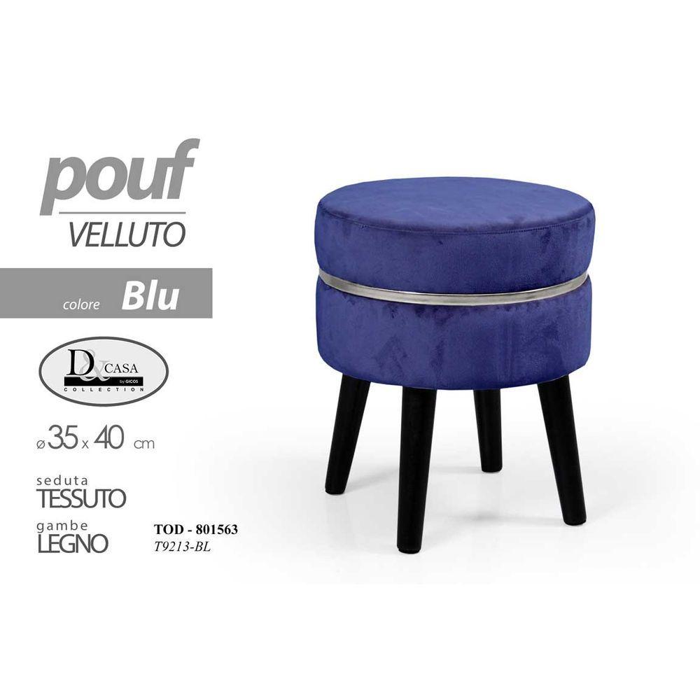 Tod/Pouf Blu 35*40,5Cm T9213-Bl-78 - Blu - Pouf | Mikasa