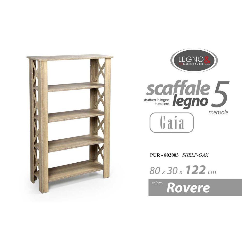 Pur/Scaffale 4 Me. 80*30*122  18P7-4-Oak