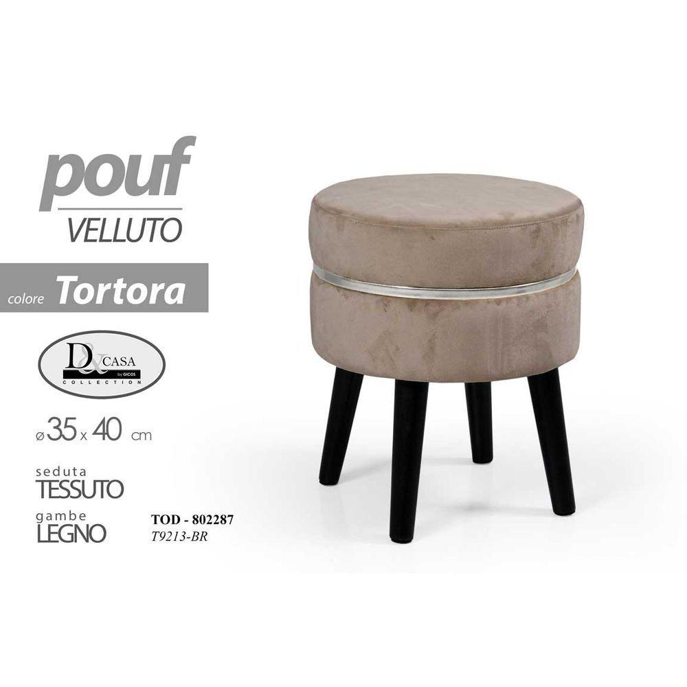 Tod/Pouf Tortora 35*40,5Cm T9213-Br-17 - Tortora - Pouf | Mikasa