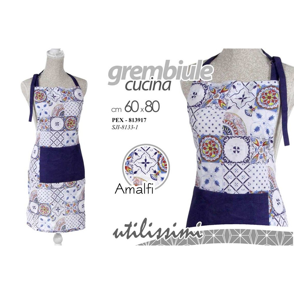 Pex/Grembiule Amalfi 60*80Cm Sji-8133-1 - Blu - Grembiuli | Mikasa