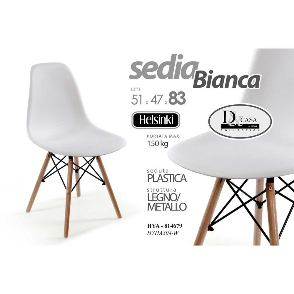 Hya/Sedia Bianca 51*47*H83Cm Hyh-A304-W - Bianco - Sedie | Mikasa