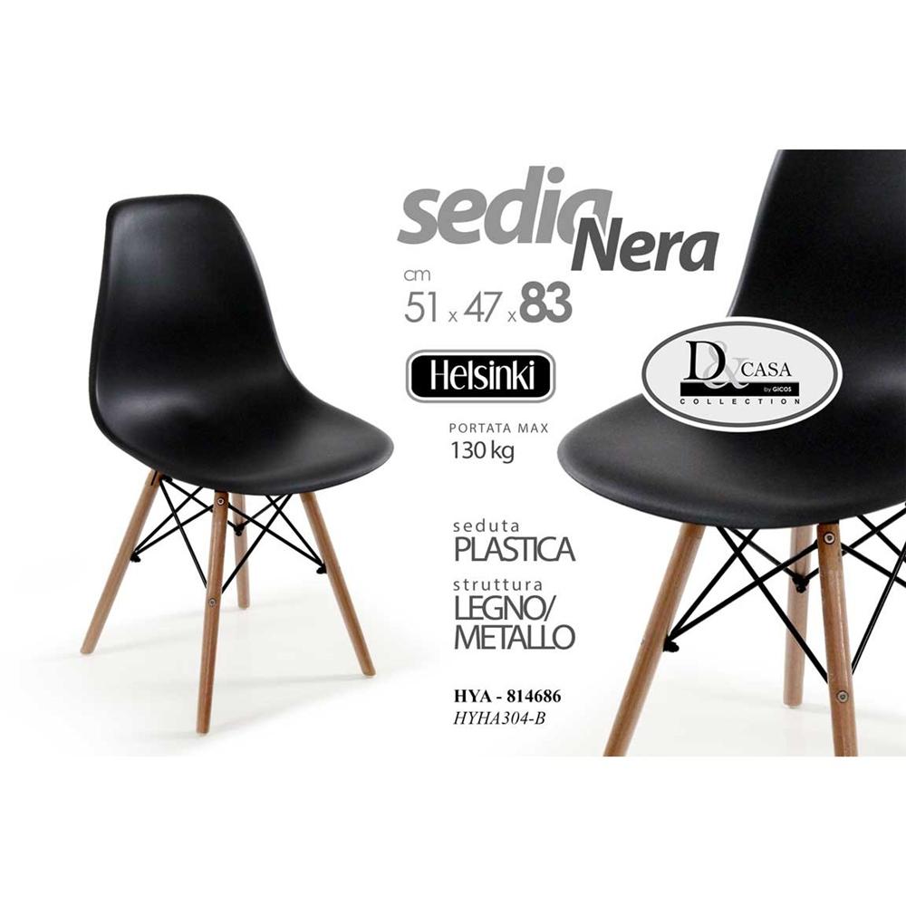 Hya/Sedia Nera 51*47*H83Cm Hyh-A304-B - Nero - Sedie | Mikasa