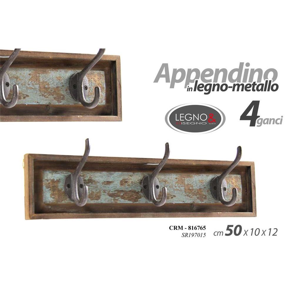 Crm/Appendino 3Ganci 50*10*12 Sr197015 - Legno Marrone - Appendiabiti | Mikasa