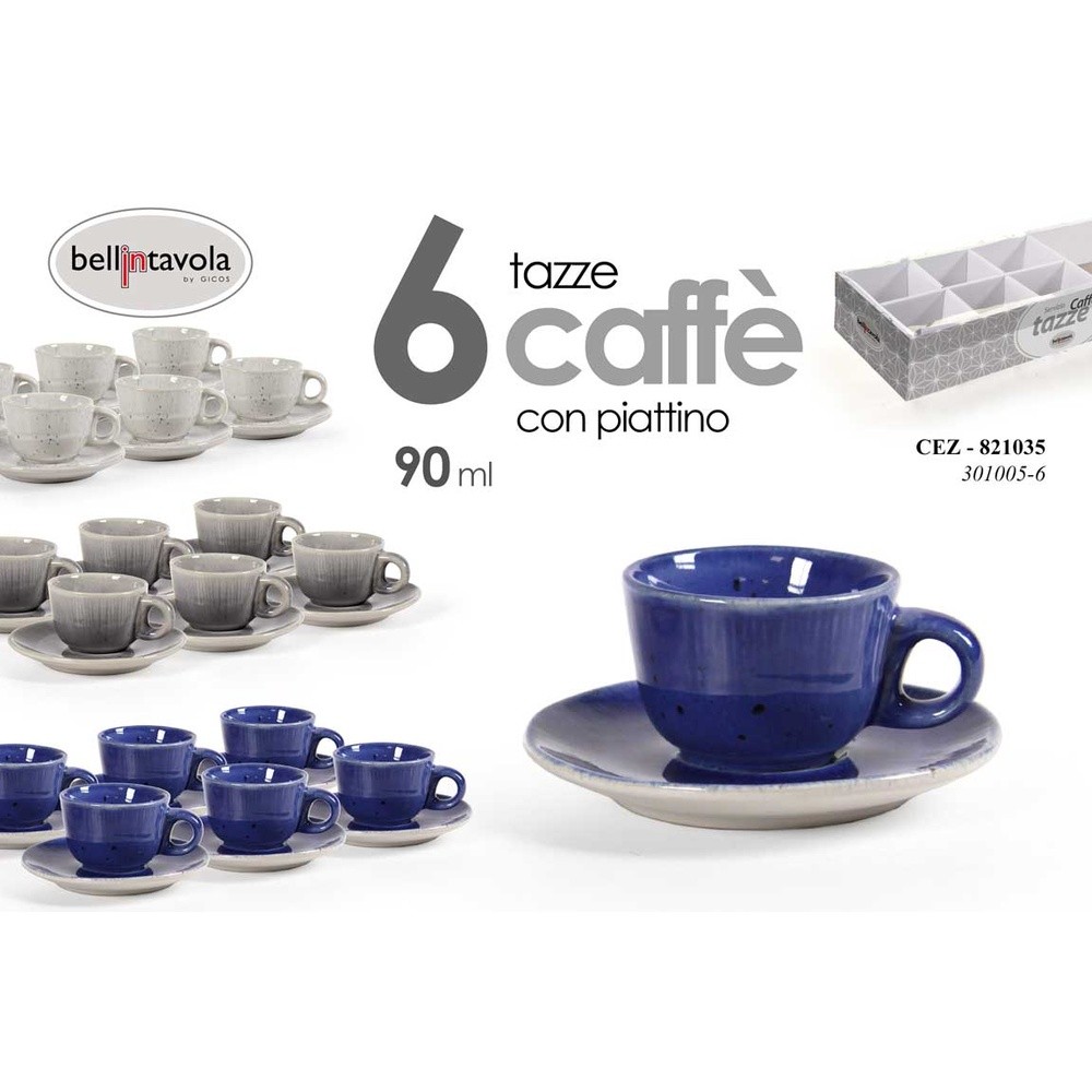 Cez/6Pz Caffe' Blu As 90Ml 4,5 301005/6 - Blu - Tazze, Tazzine & Tisaniere | Mikasa