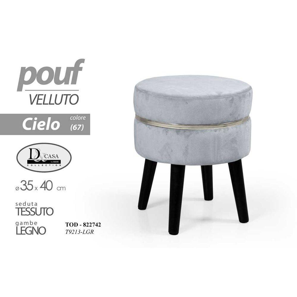 Tod/Pouf Cielo 35*40,5Cm T9213-C-67 - Blu - Pouf | Mikasa