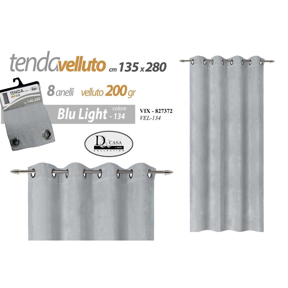 Vix/Tenda Vell Cielo 135*280Cm Vel-134 - Velluto Grigio - Tende | Mikasa