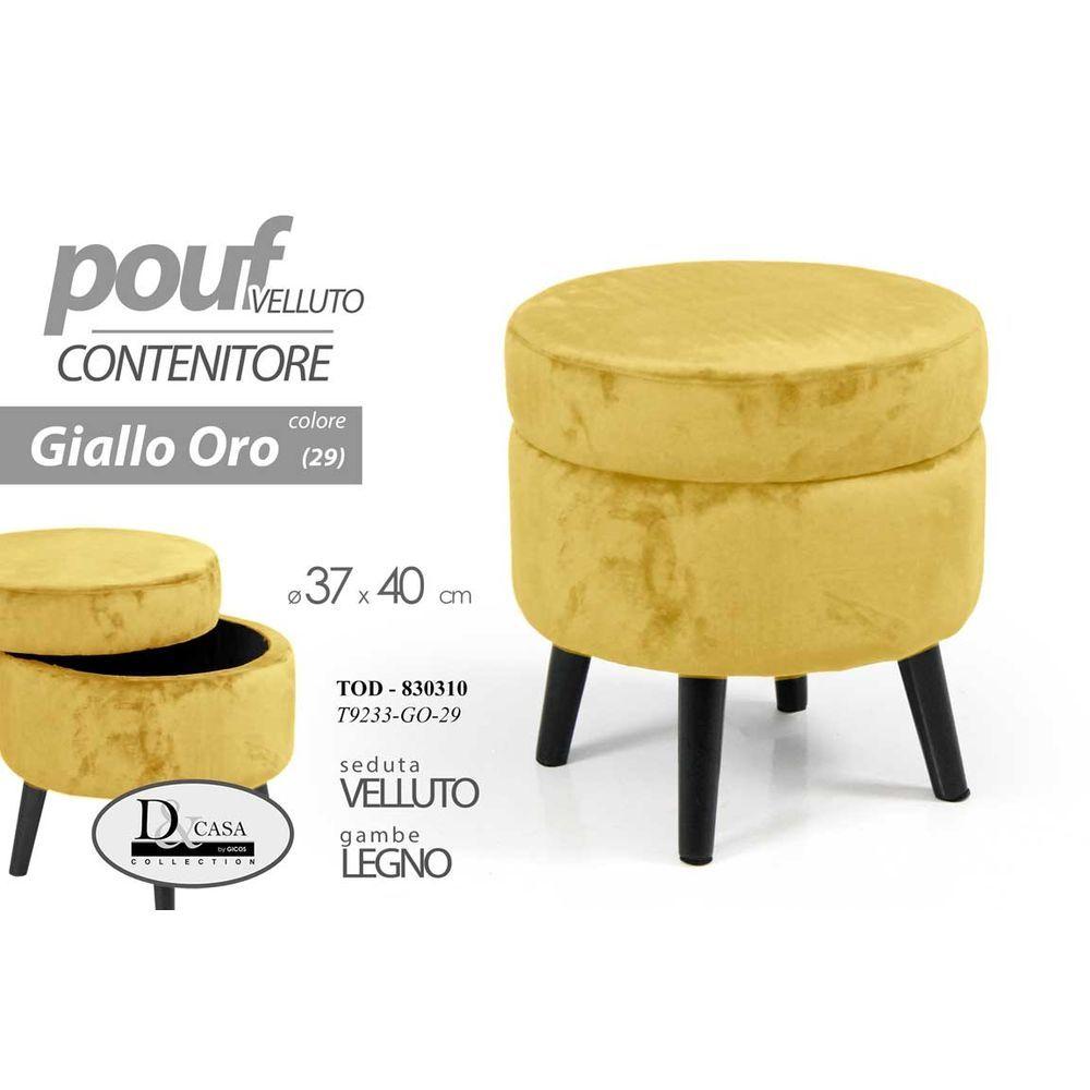 Tod/Pouf Cont Gia 37*37*40Cm T9233-Go-29 - Giallo - Pouf | Mikasa