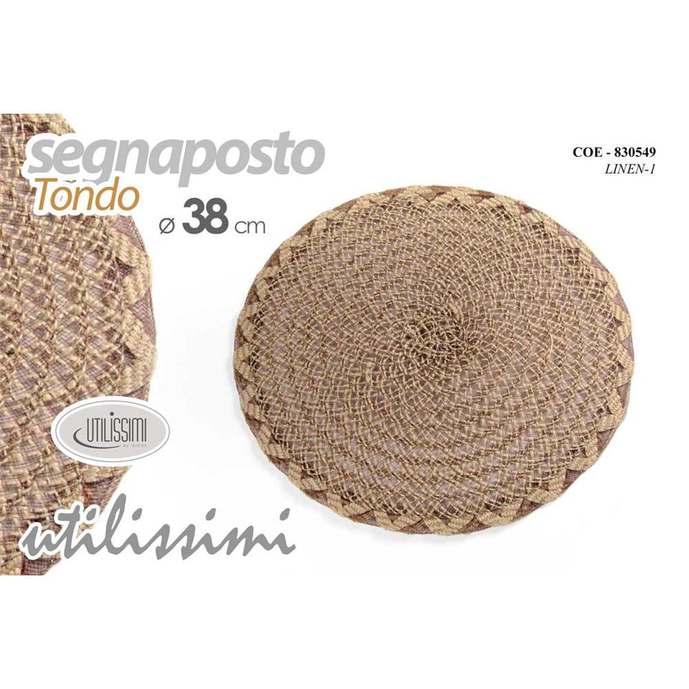 Coe/Segnaposto Tondo 38Cm Linen-1 - Lino Beige - Tovagliette | Mikasa