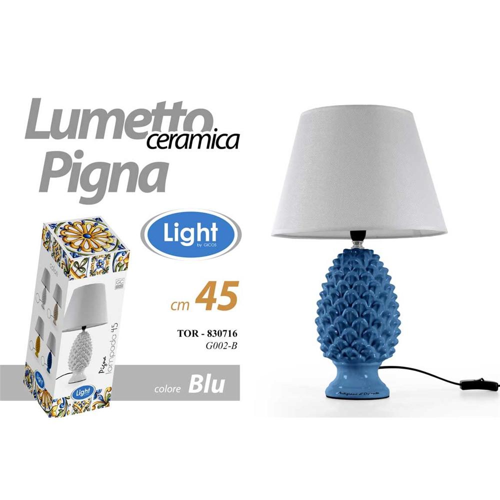 Tor/Lampada Pigna Blu 44,5Cm G002/B