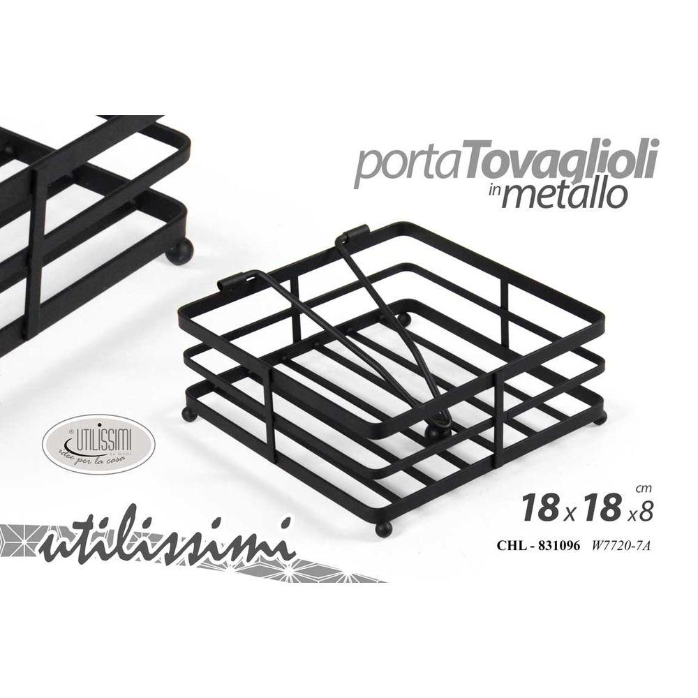 Chl/P.Tovaglioli Nero 18*18*8Cm W7720-7A - Nero - Porta Tovaglioli | Mikasa