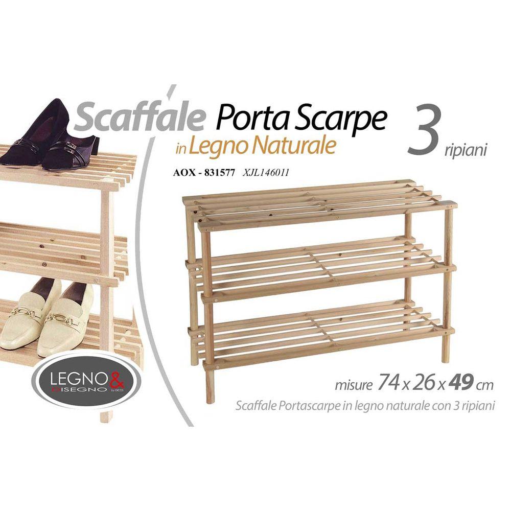 Aox/P.Scarpe A 3 Leg. 74*26*49 Xjl146011 - Naturale - Scarpiere | Mikasa