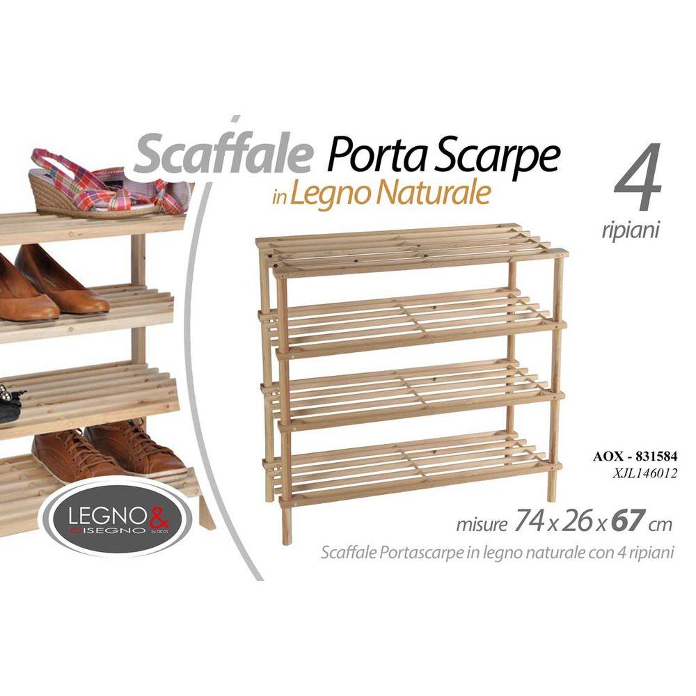 Aox/P.Scarpe A 4 Leg. 74*26*67 Xjl146012 - Naturale - Scarpiere | Mikasa