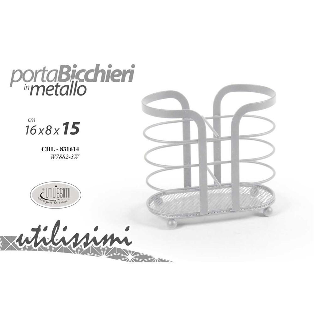 Chl/P.Bicchieri Fer.Bia. 16*8*15W7882-3W - Bianco - Complementi Cucina | Mikasa