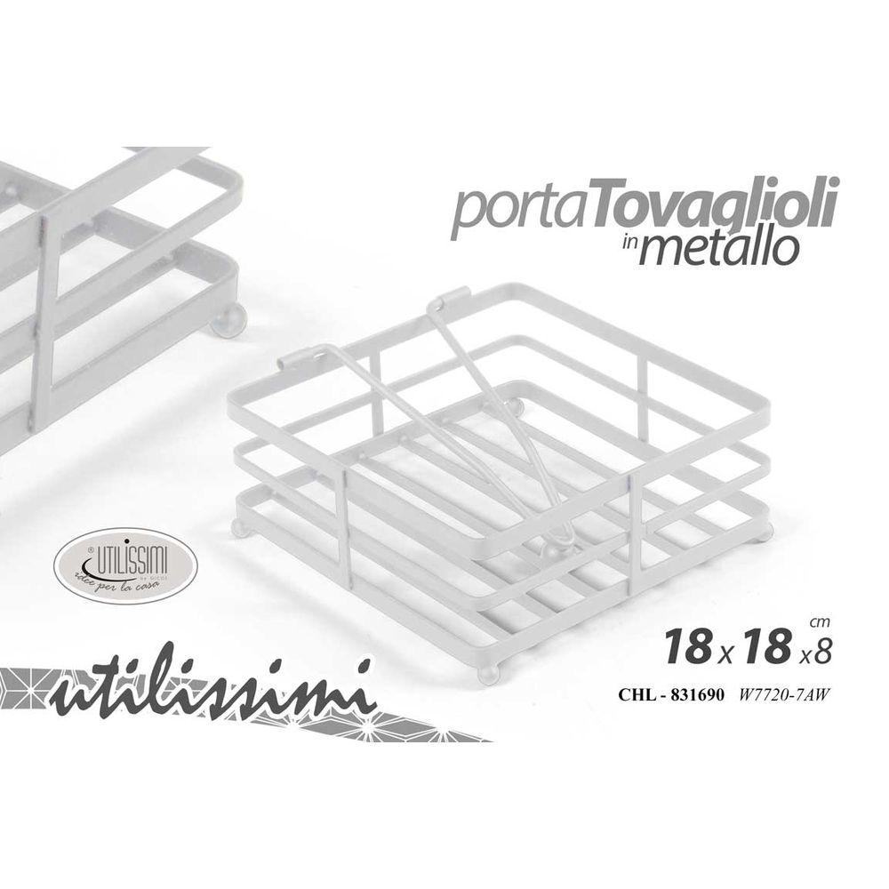Chl/P.Tovag.Fer.Bia. 18*18*8Cm W7720-7Aw - Bianco - Porta Tovaglioli | Mikasa