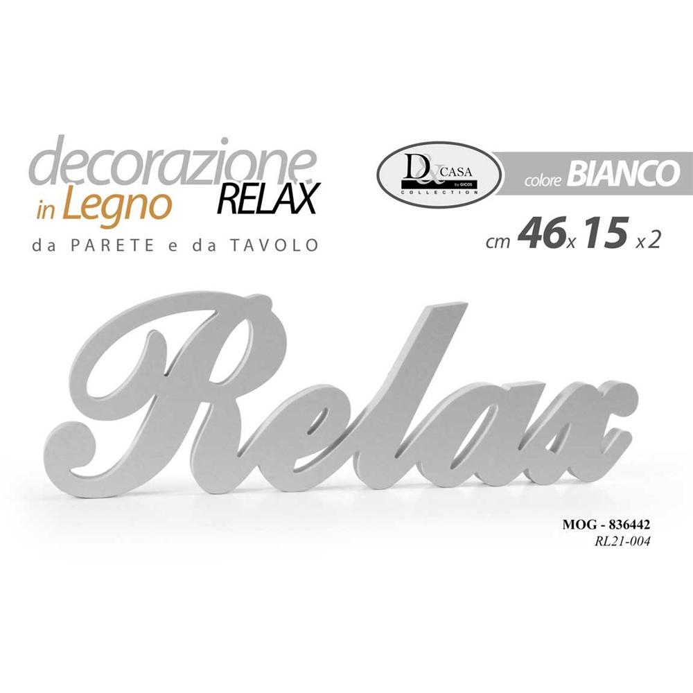 Mog/Frase Relax 46*15*2Cm        Rl21004 - Legno Bianco - Scritte | Mikasa