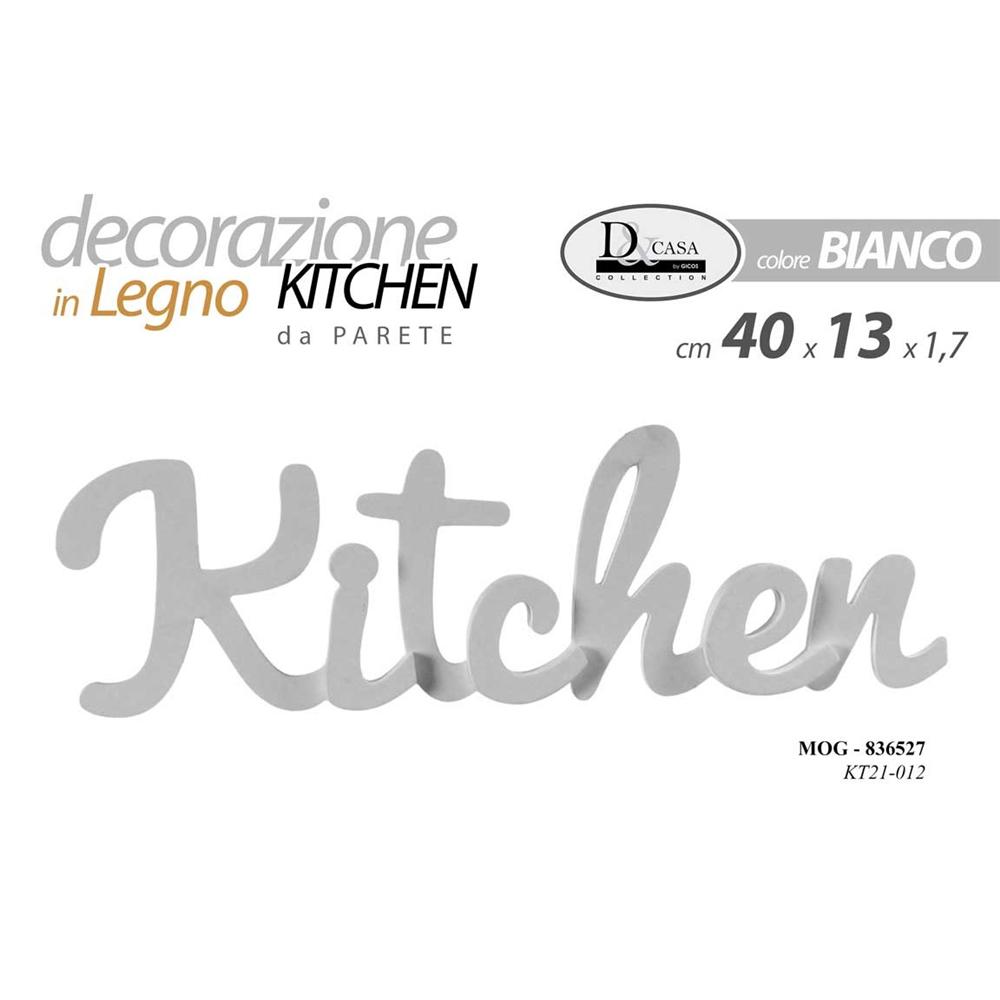 Mog/Frase Kitchen 40*13*1,7Cm    Kt21012 - Legno Bianco - Scritte | Mikasa