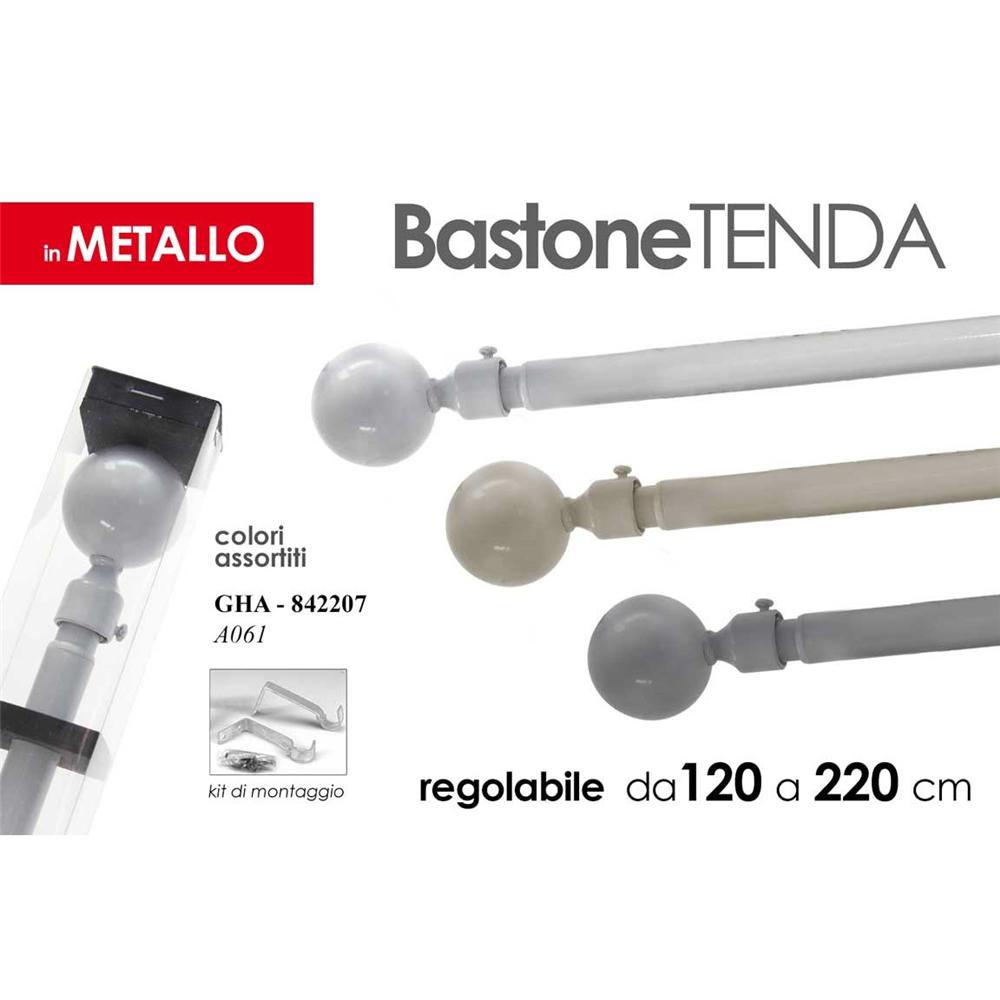 Gha/Asta Te.Sfe.Metal.As 120-220Cm A061 - Metallo Assortito - Aste Tende | Mikasa