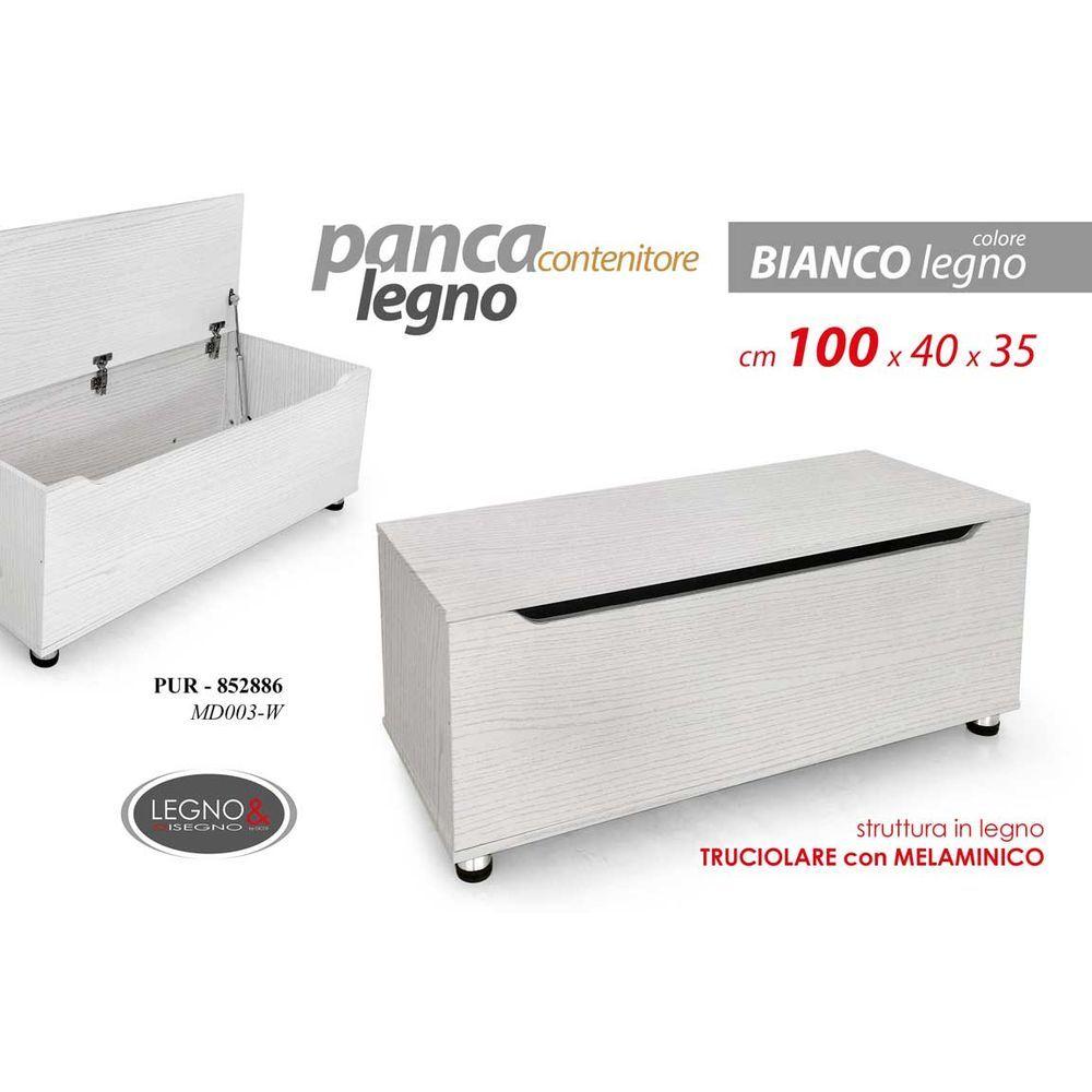 Pur/Panca Bianca Mel 100*40*35Cm Md003/W - Bianco - Panchine | Mikasa