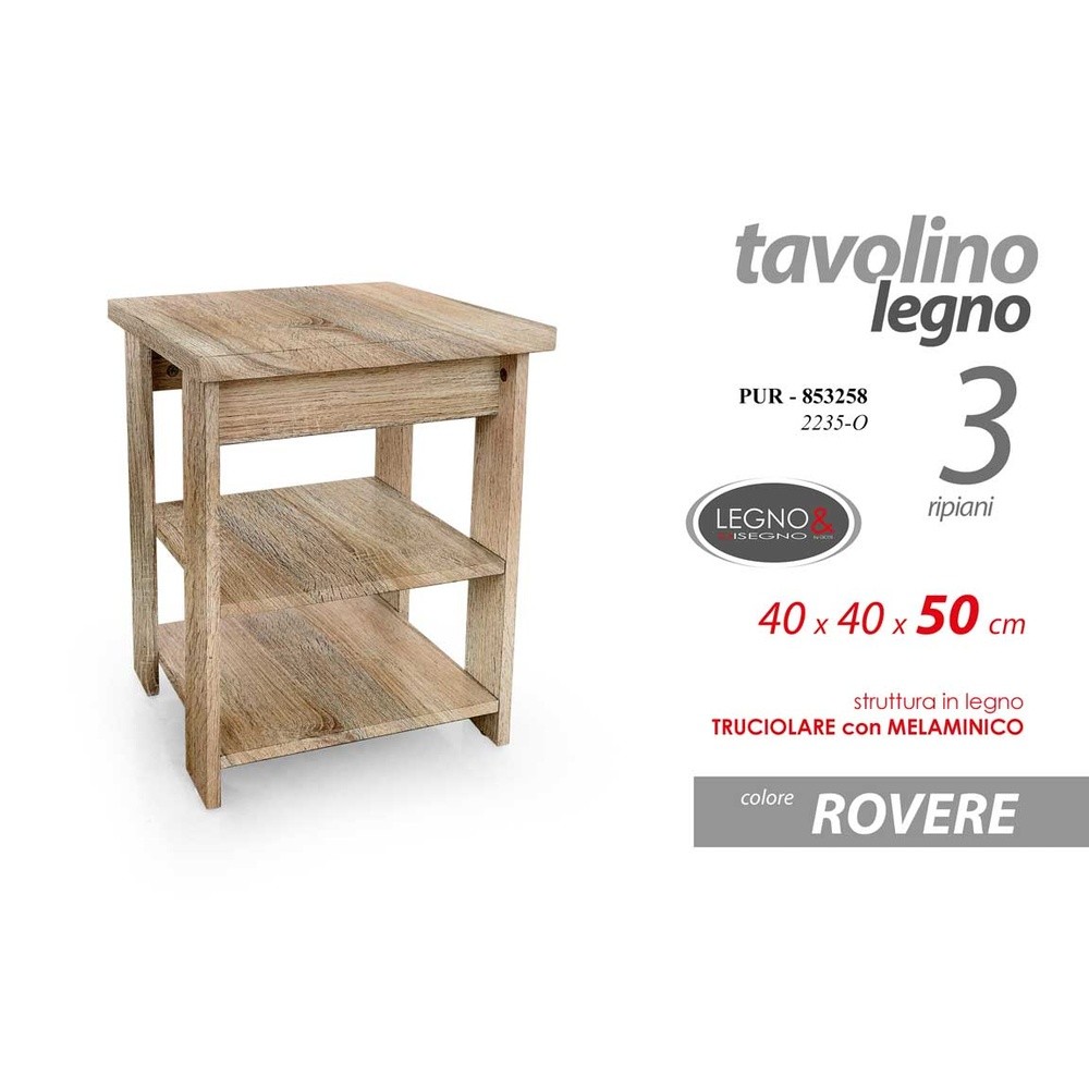 Pur/Tavolino Rov.Mel. 40*40*50Cm 2235/O