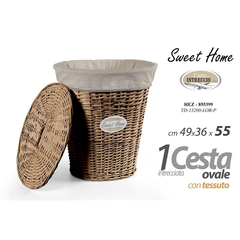 Hez/Cesta Ova.Sweet 49*36*55Cm Yd-13200Lob-P - Vimini Marrone - Ceste | Mikasa