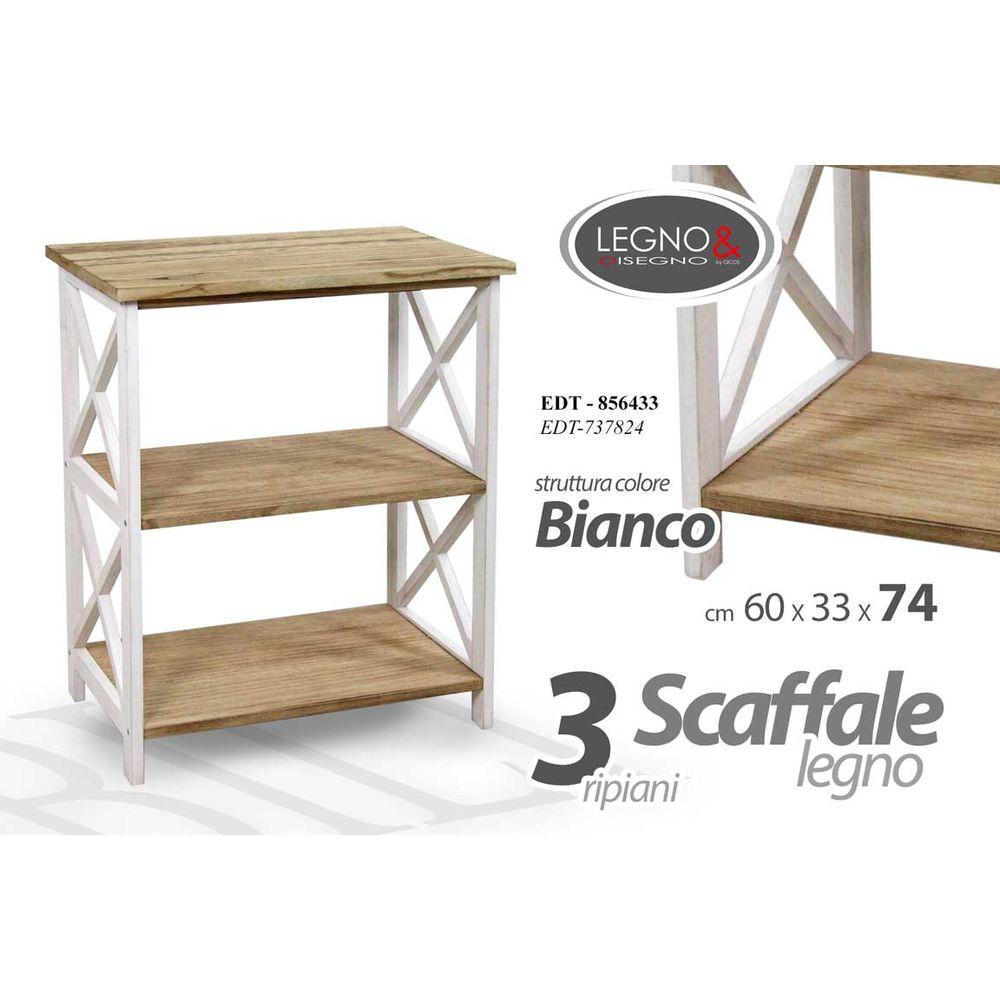 Edt/Scaffale A 3 60*33*74Cm   Edt-737824 - Bianco - Mensole, Scaffali & Ripiani | Mikasa