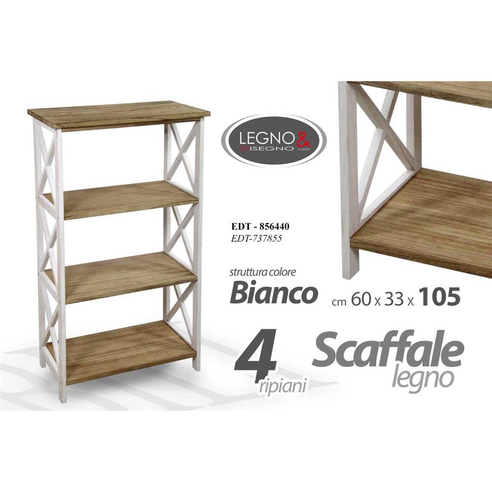 Edt/Scaffale A 4 60*33*105Cm Edt-737855 - Bianco - Mensole, Scaffali & Ripiani | Mikasa