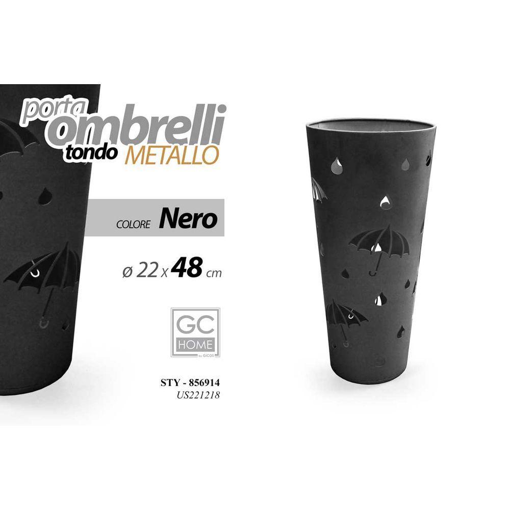Sty/P.Ombrelli Nero D22*48 Us221218/B - Metallo Nero - Porta Ombrelli | Mikasa
