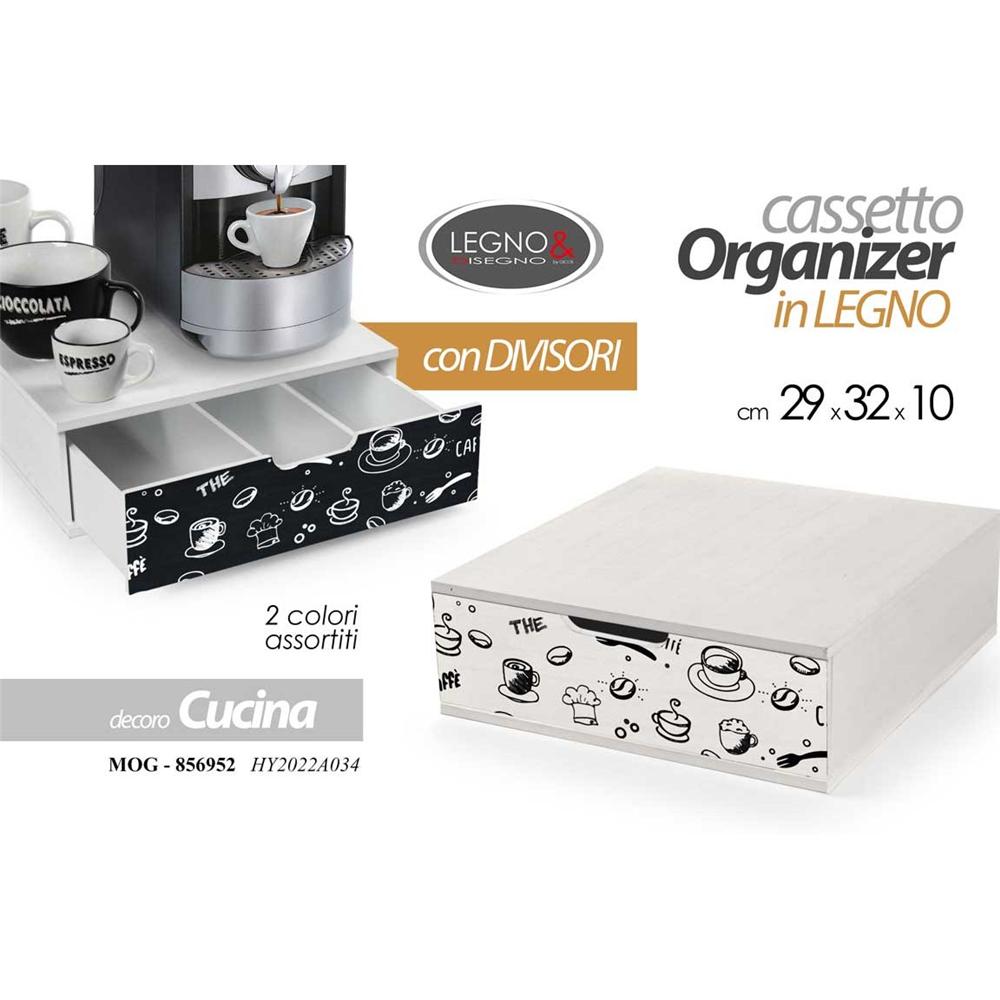 Mog/Casset.C/Div 29*32*10 Hy2022A034 - Legno Bianco - Porta Cialde | Mikasa